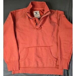 Vtg Atakoka Bay Mfg Co Sweatshirt Women's Quarter Zip XL Coral Orange Salmon